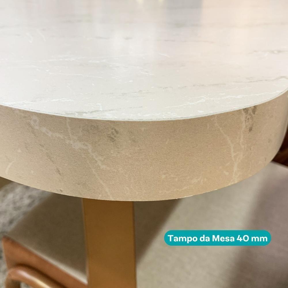 Conjunto Sala De Jantar 6 Cadeiras Almería Carraro Petra Areia Rosê - 9