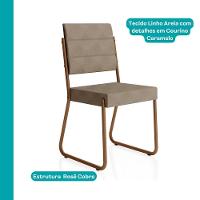 Conjunto Sala De Jantar 6 Cadeiras Almería Carraro Petra Areia Rosê - 5