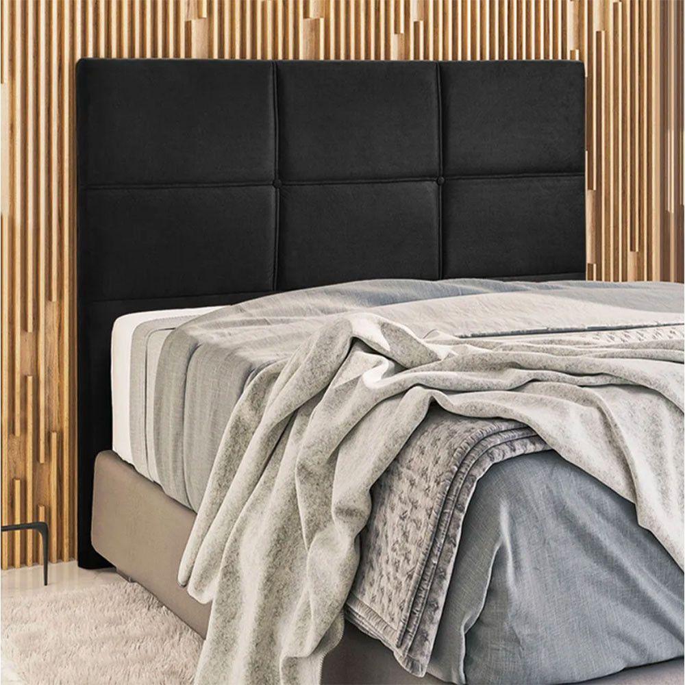 Cabeceira Estofada Milena 1,40 Casal Speciale Home Preto - 3
