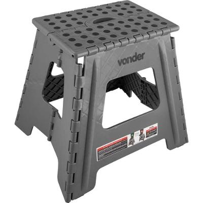 Banqueta Plástica Dobrável 360 Mm Cinza Vonder