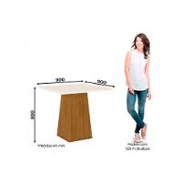 Conjunto Mesa Sala Jantar Dora Tampo Madeirado 90cm E 4 Cadeiras Milla Nature Suede Light Marrom Amendoa Henn - 5