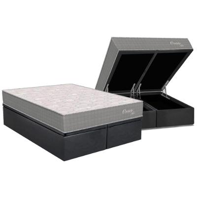 Conjunto Box Baú King: Colchão Espuma Orthoflex Molas Ensacadas Masterpocket Orvieto New + Base Crc Suede Gray(193x203)