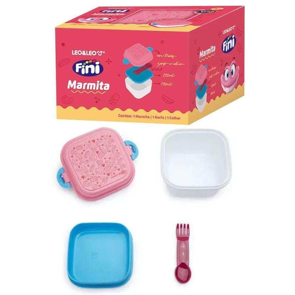 Marmita Com Trava Fini 730ml 2 Divisórias Talher - Leo & Leo - 1