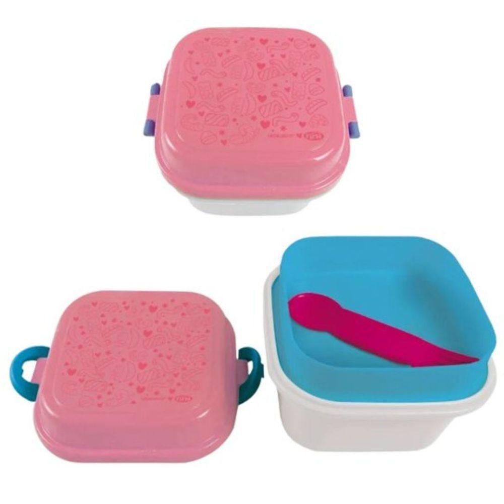 Marmita Com Trava Fini 730ml 2 Divisórias Talher - Leo & Leo - 4