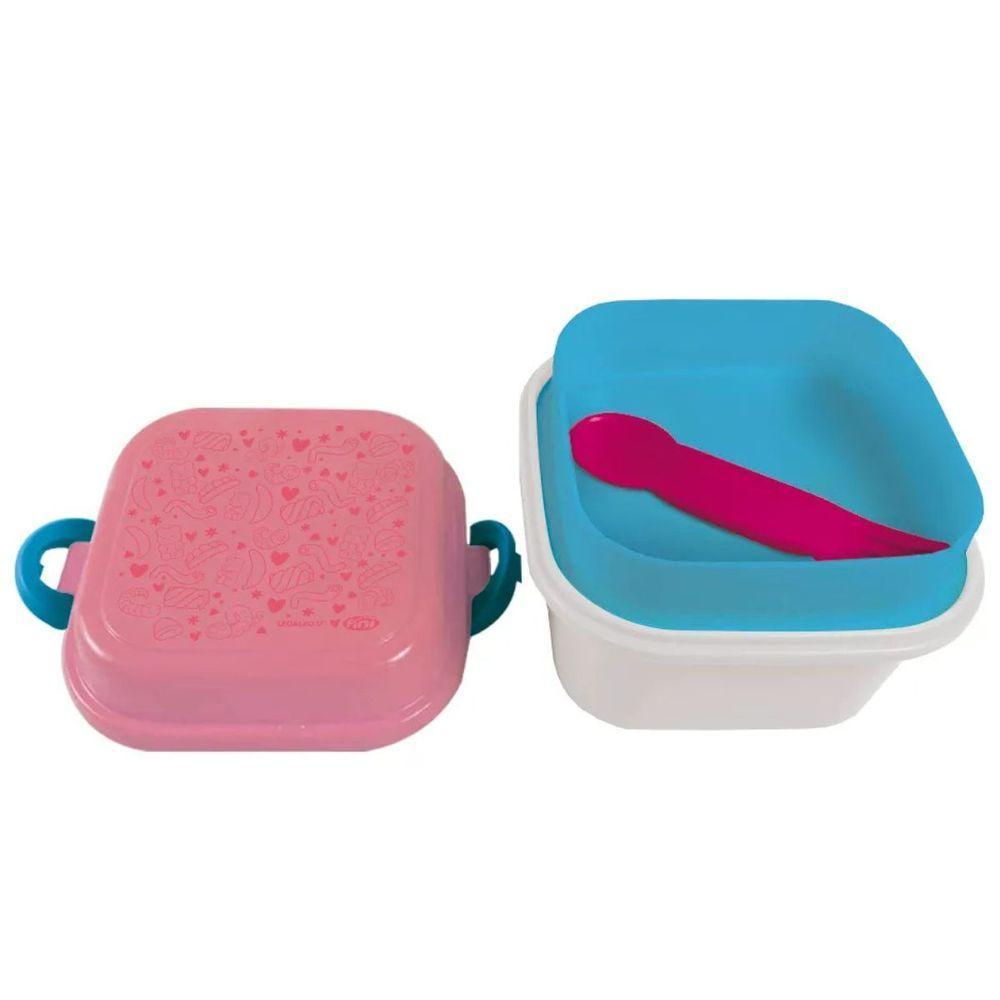 Marmita Com Trava Fini 730ml 2 Divisórias Talher - Leo & Leo - 6