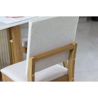Conjunto Mesa De Cozinha Dora Tampo Madeirado 90cm E 4 Cadeiras Milla Nature Suede Light Marrom Amendoa Henn - 5