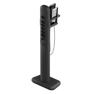 Totem Elétrico Bivolt Com 6 Tomadas E 2 Saídas Usb E Usb-c Octoo Easyplug-usb-c Preto