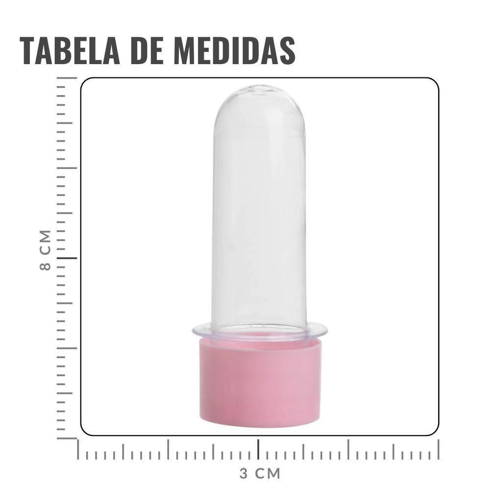 Mini Tubete Para Lembrancinha Rosa 8cm - 10 Unidades - 3