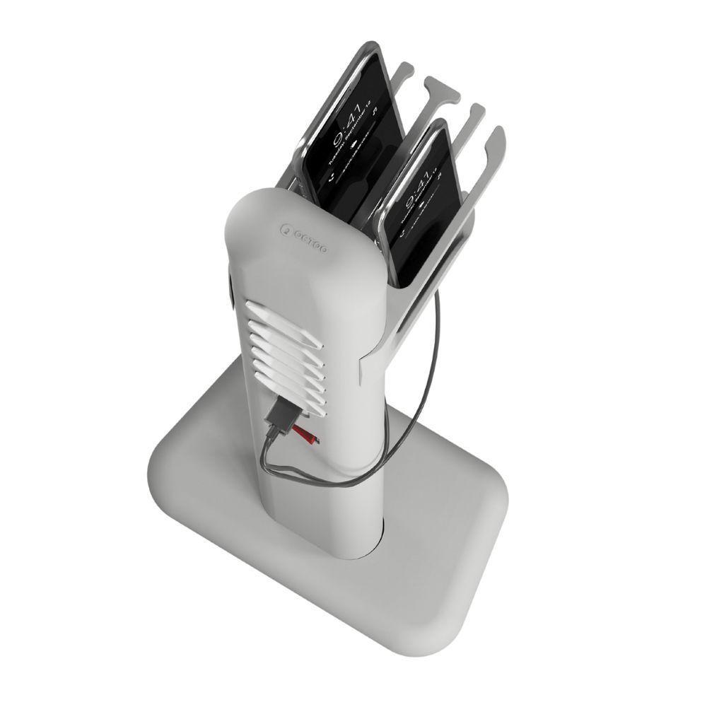 Totem Elétrico Bivolt Com 6 Tomadas E 2 Saídas Usb E Usb-c Octoo Easyplug-usb-c Prateado - 2