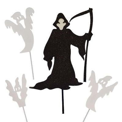 Topo De Bolo Hallowen Morte Fantasmas - 4 Itens