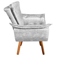 Sofá Namoradeira E Poltrona Pé Palito Castanho Opala Corano D03 - D\'rossi Branco - 5