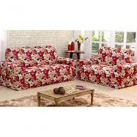 Capa De Sofá Adere Floral Vermelho 02 E 03 Lugares - 1