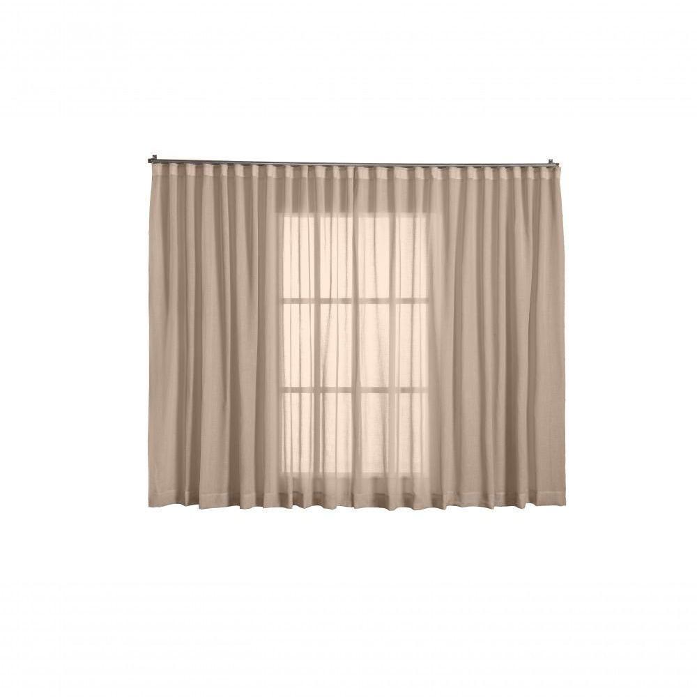 Cortina Linho Tecido 6,00x2,50 Para Trilho Suíço Palha - 1