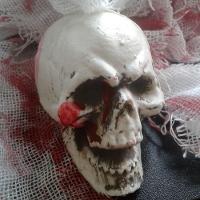 Faixa Decorativa Halloween Manchas De Sangue Com Caveiras - 3