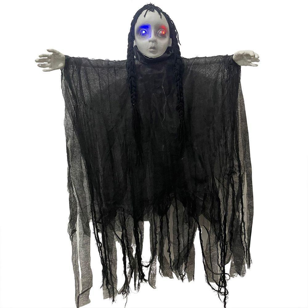 Boneco Halloween Pendurado Criança Fantasma Com Som E Luz - 2
