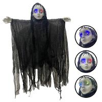 Boneco Halloween Pendurado Criança Fantasma Com Som E Luz - 1