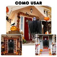 Boneco Halloween Pendurado Criança Fantasma Com Som E Luz - 5