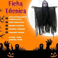 Boneco Halloween Pendurado Criança Fantasma Com Som E Luz - 7