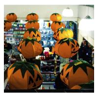 Enfeite De Halloween Abóbora Lanterna Em Tecido - 2