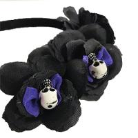 Tiara Com Mini Caveiras Halloween - 1 Unidade