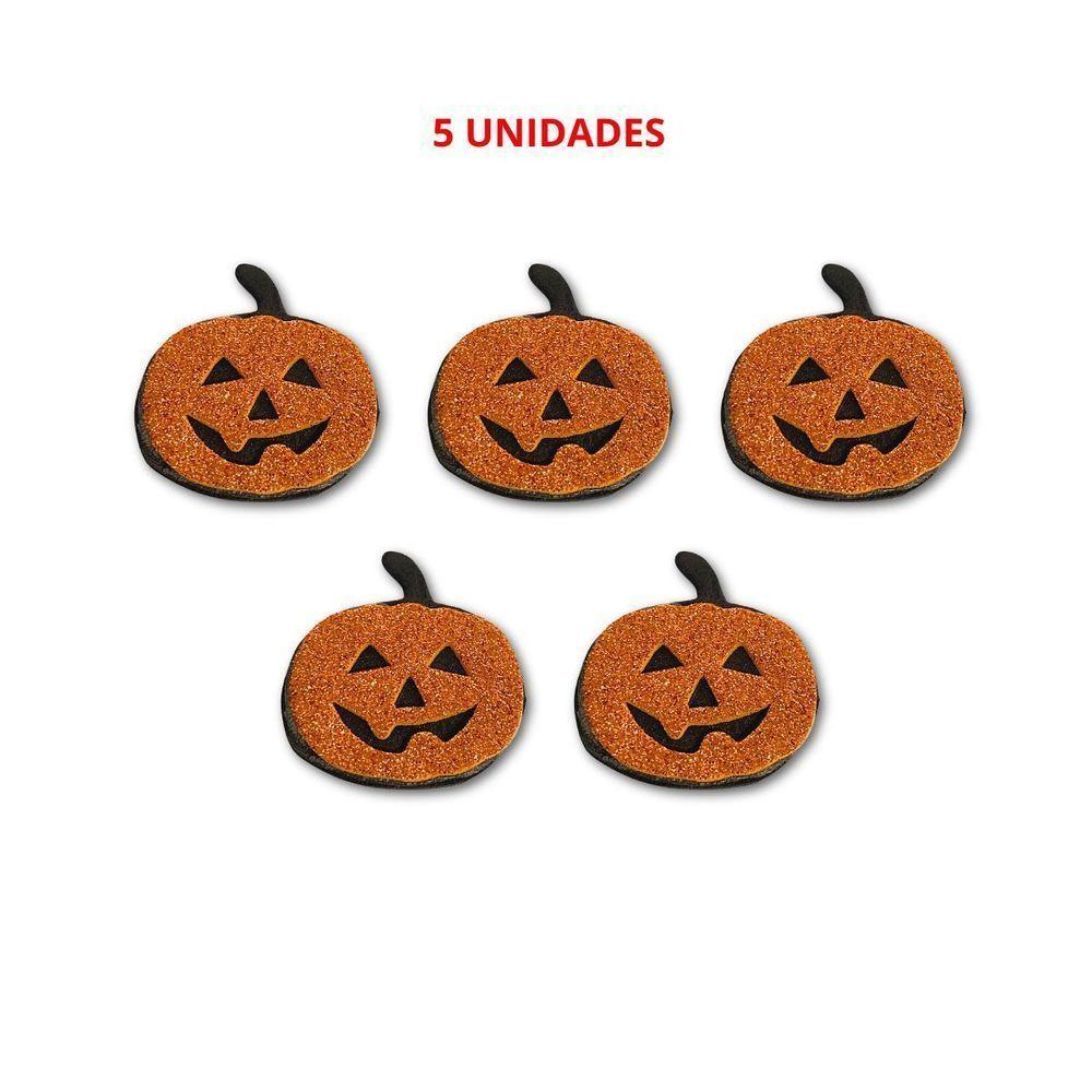 Enfeite Decorativo Halloween De Eva Com Glitter - 5 Unidades Modelo Abóbora - 8