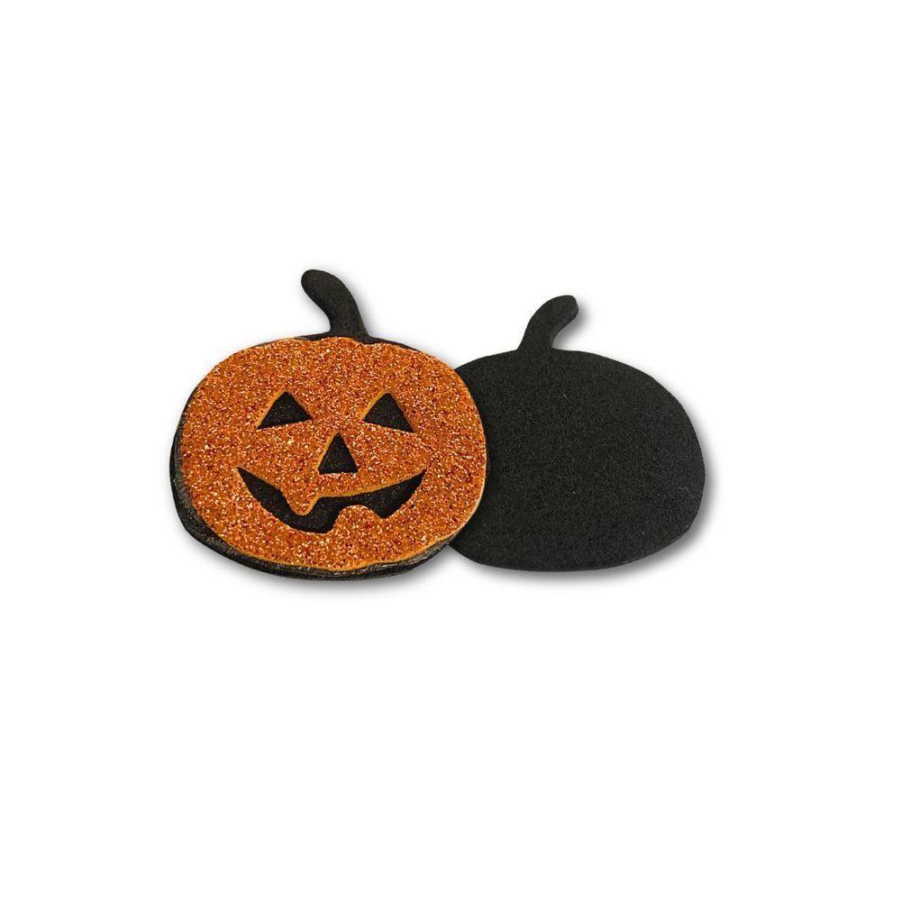 Enfeite Decorativo Halloween De Eva Com Glitter - 5 Unidades Modelo Abóbora - 9
