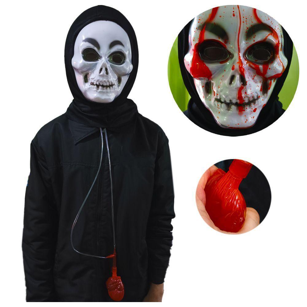 Máscara Caveira Com Sangue Para Fantasias Halloween - 1