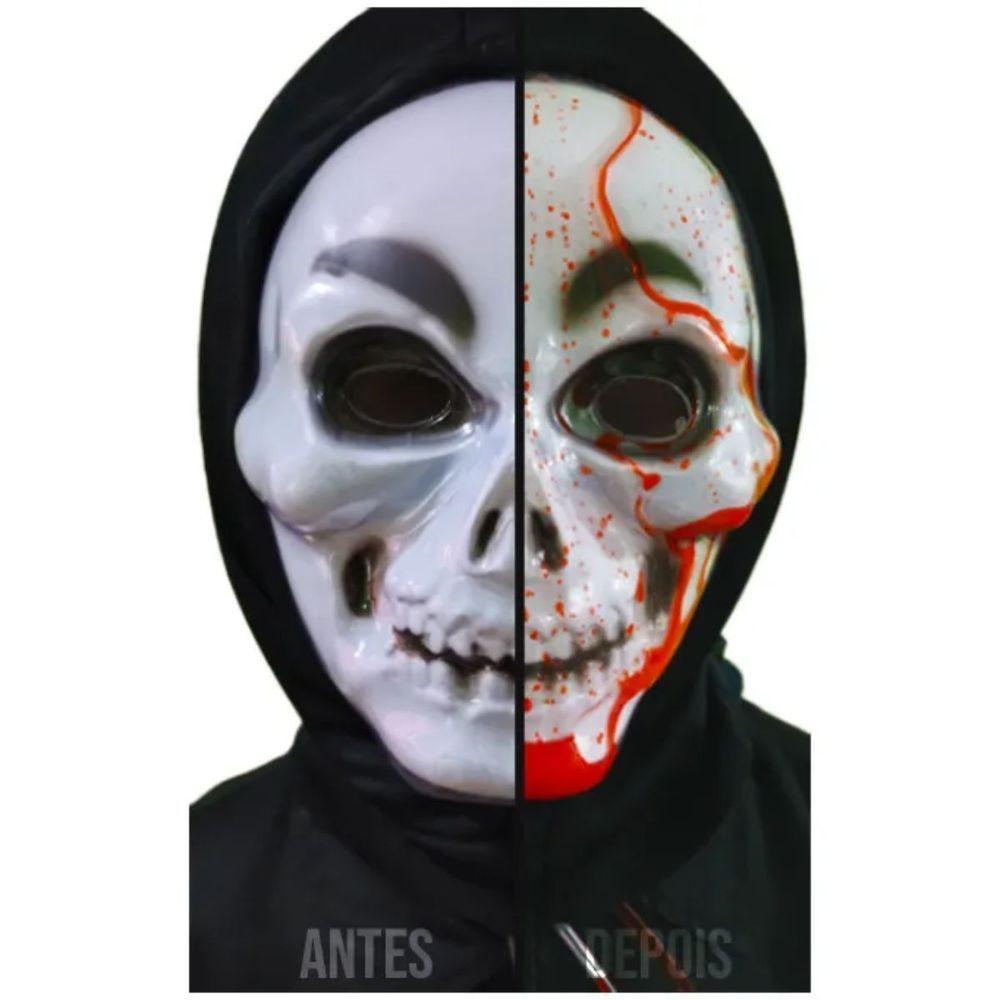 Máscara Caveira Com Sangue Para Fantasias Halloween - 2