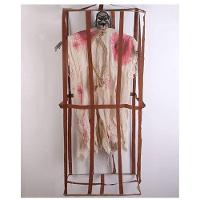 Boneco Bruxa Esqueleto Na Jaula Halloween Com Som E Luz - 3