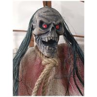 Boneco Bruxa Esqueleto Na Jaula Halloween Com Som E Luz - 5