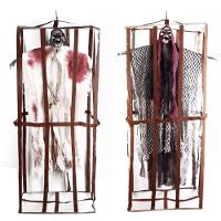 Boneco Bruxa Esqueleto Na Jaula Halloween Com Som E Luz - 10