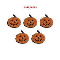Enfeite Decorativo Halloween De Eva Com Glitter - 5 Unidades Modelo Abóbora Dark - 3