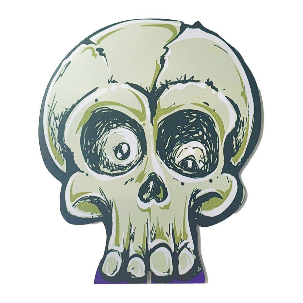 Enfeite De Mesa Caveira Halloween Mdf - 22cm X 19cm - 1