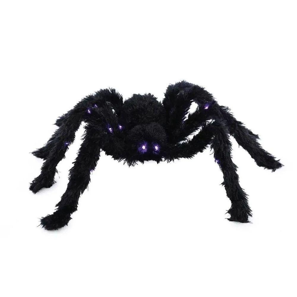 Decoração Halloween Aranha Cobalt De Veludo Com Luz - 1