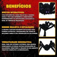 Decoração Halloween Aranha Cobalt De Veludo Com Luz - 4