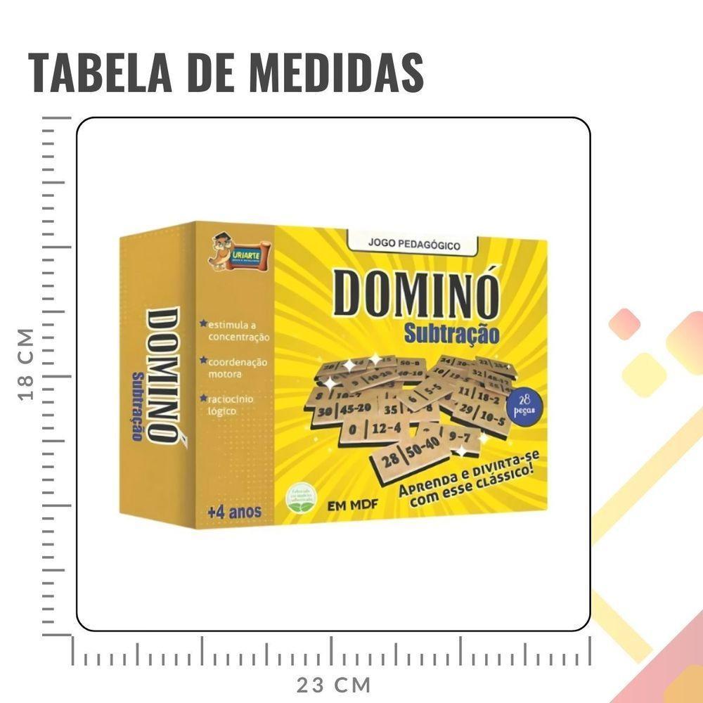 Jogo Pedagógico Dominó Subtração - 28 Peças - 2