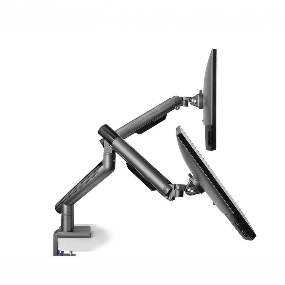 Suporte Para Monitor Até 32 Articulado Duplo Com 2 Saídas Usb Octoo Clipsmart-design- 2 Titanium - 2