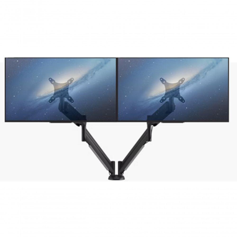 Suporte De Mesa Para Monitor Até 24 Articulado Duplo Com Regulagem Contínua De Altura Octoo Clipway-m2 Prateado - 4