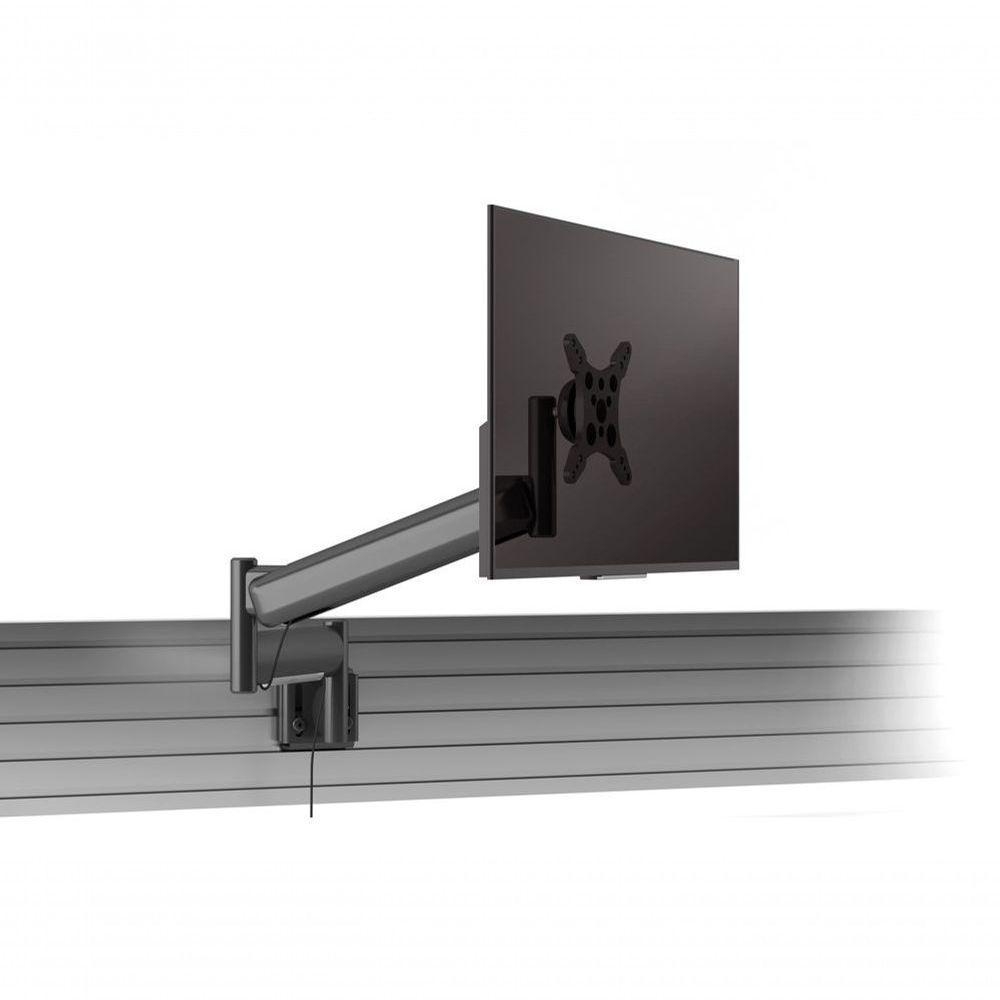 Suporte Para Monitor Até 26 Articulado Para Painel Canaletado Com Regulagem De Altura Octoo Clipway-c1 Preto - 2