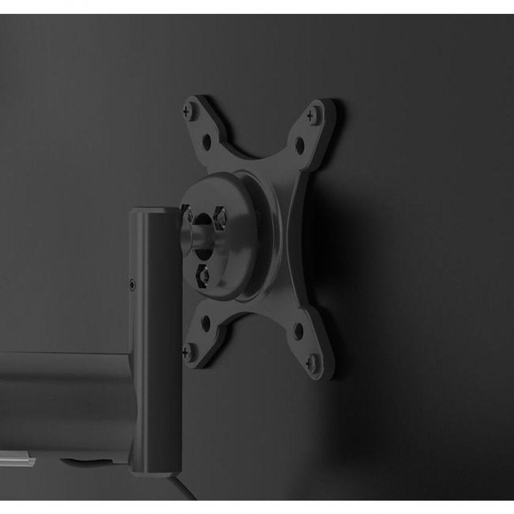 Suporte Para Monitor Até 26 Articulado Para Painel Canaletado Com Regulagem De Altura Octoo Clipway-c1 Preto - 3