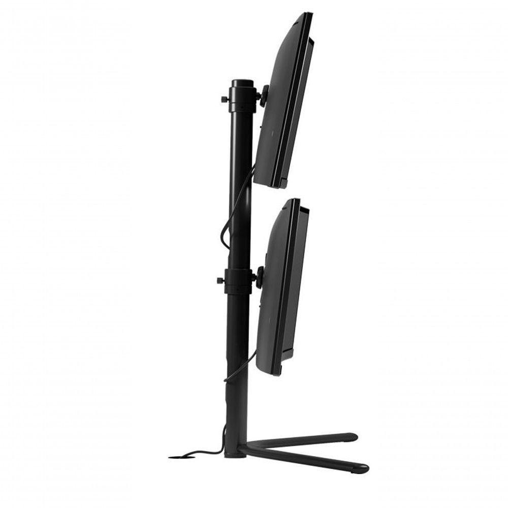 Suporte De Mesa Para Monitor Até 32 Duplo Vertical Com Regulagem De Altura E Inclinação Octoo Clipway-2w Titanium - 3