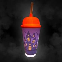 Copo Com Canudo Halloween Com Led - 350ml