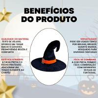 Chapéu De Bruxa Veludo Ponta Virada - Laranja - Halloween - 6