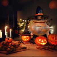 Chapéu De Bruxa Veludo Ponta Virada - Laranja - Halloween - 8