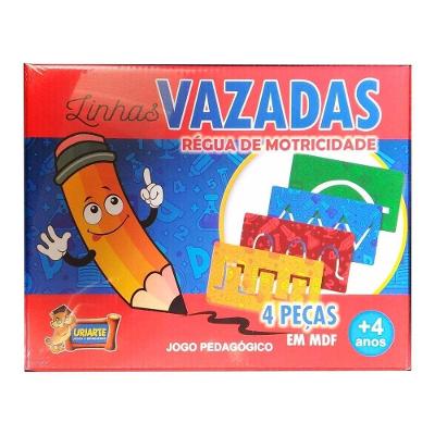 Jogo Pedagógico Linhas Vazadas Régua - 4 Peças