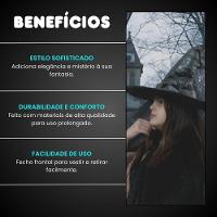 Chapéu De Bruxa Preto Com Fecho Luxo Halloween - 8