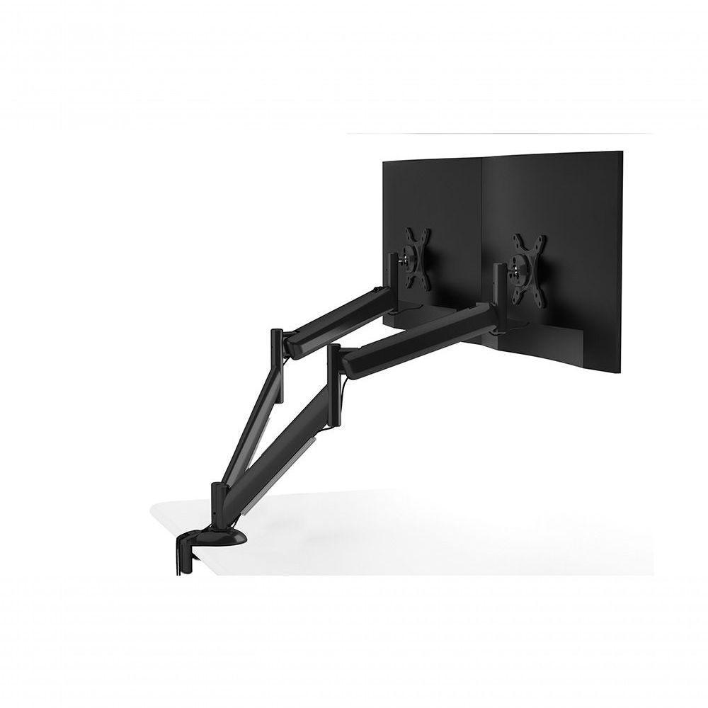 Suporte De Mesa Para Monitor Até 24 Articulado Duplo Com Regulagem Contínua De Altura Octoo Clipway-m2 Preto - 3