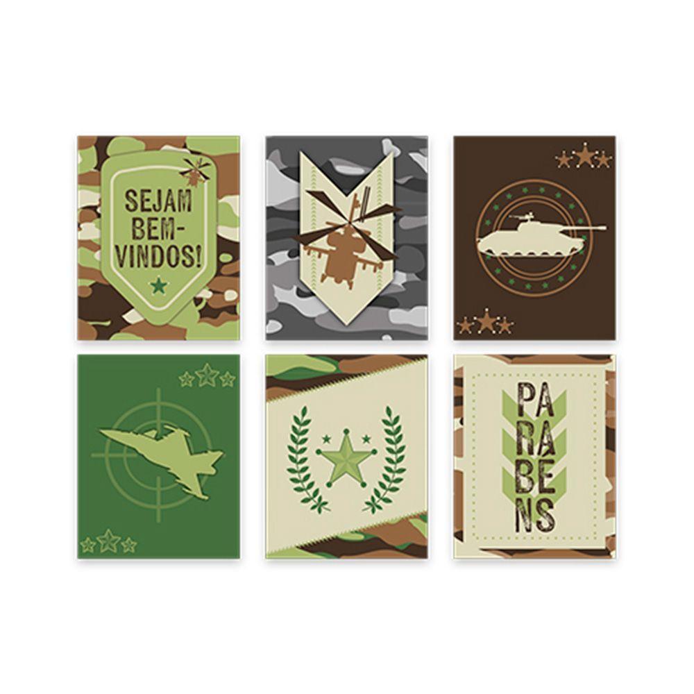 Quadros Decorativos Exército - 16,2cm X 20,7cm - 6 Unidades - 1