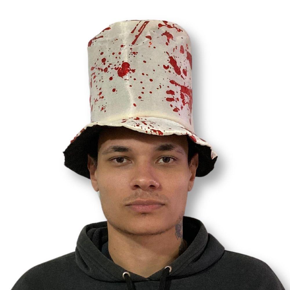 Cartola Halloween Branca Com Sangue Média - 3