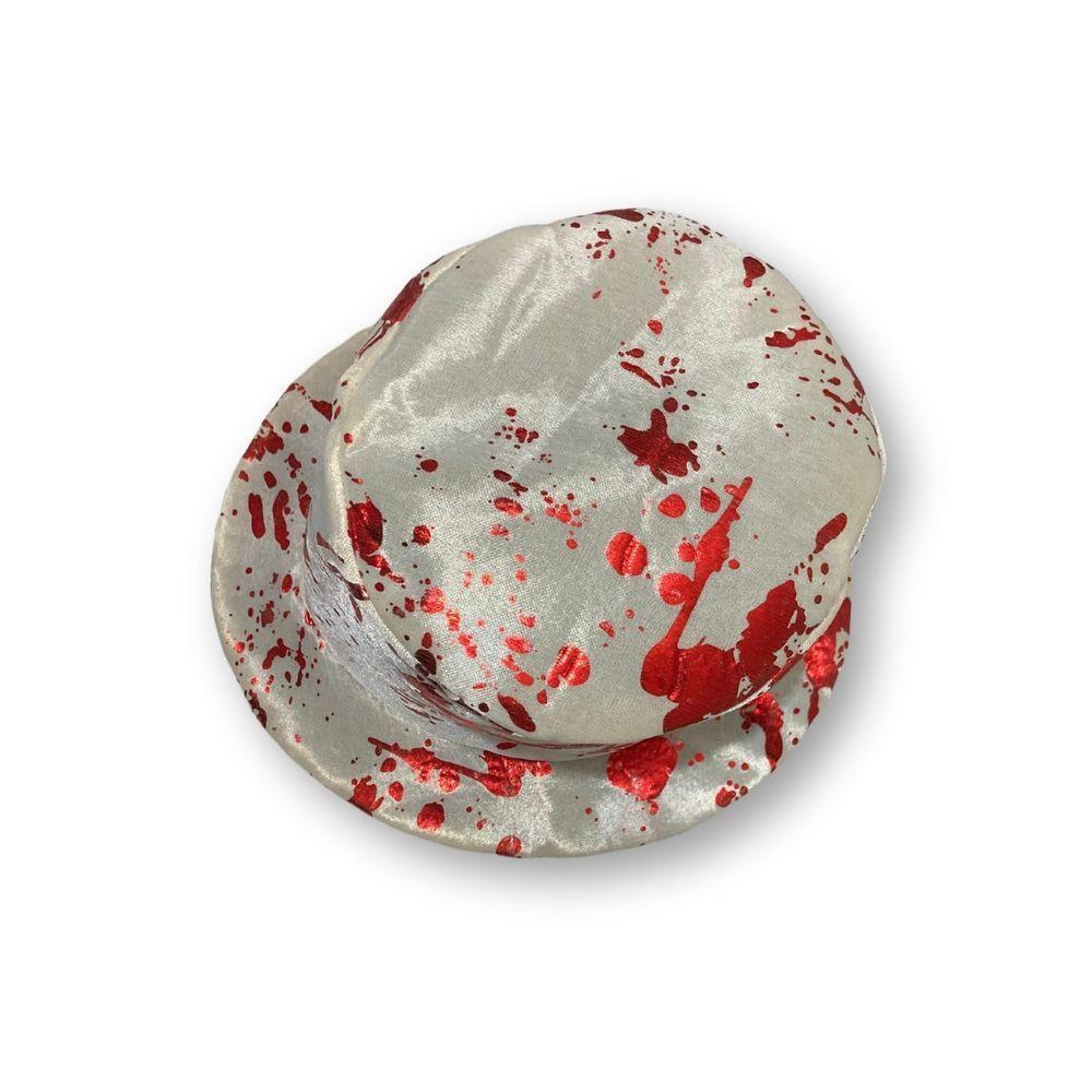 Cartola Halloween Branca Com Sangue Média - 6